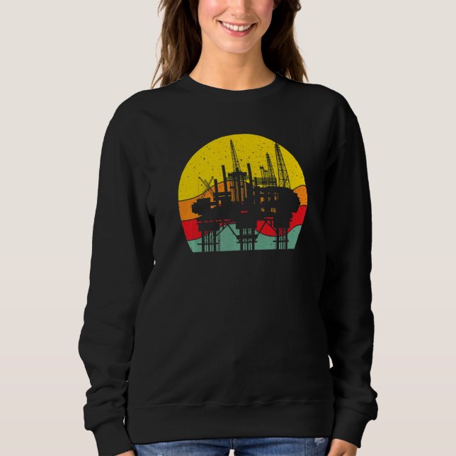 Sudadera Retro Oil Well Pumpjack Oil Rig Oilman Oilfield Wo (Anverso)