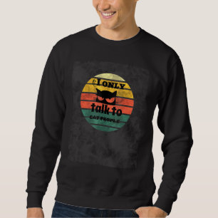 Sudadera Retro Original Gato Vintage Solo Hablo Con Gato