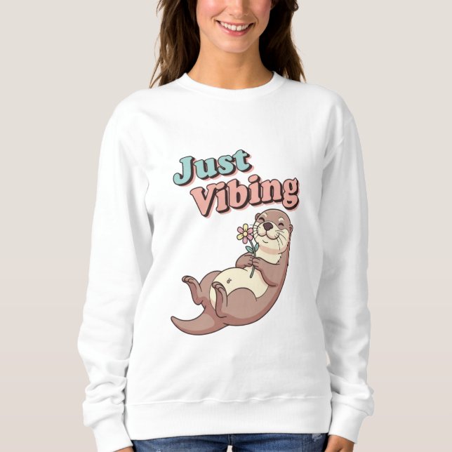 Sudadera Retro Otter Just Vibing Women’s Sweatshirt (Anverso)