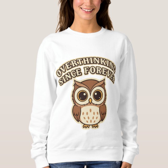 Sudadera Retro Owl Overthinking Women’s Sweatshirt (Anverso)