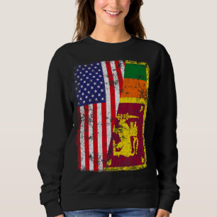 Sudadera Retro Patriótico Ee.Uu. Bandera de Sri Lanka 1