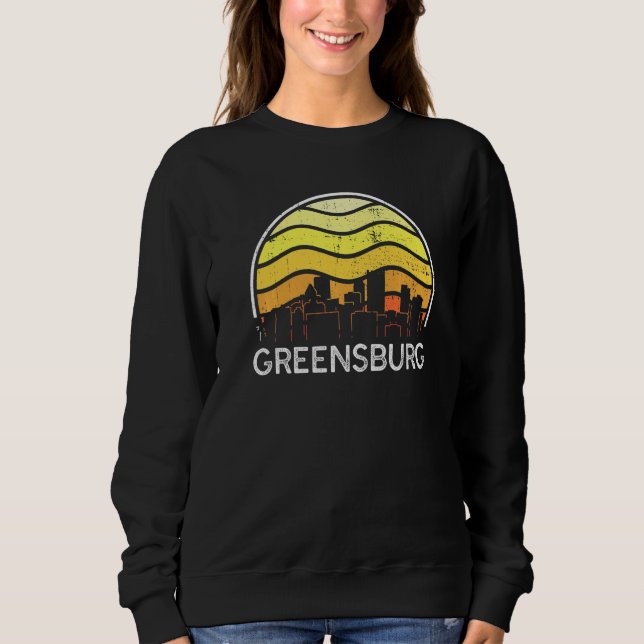 Sudadera Retro Pennsylvania Greensburg Visitors Skyline Vin (Anverso)