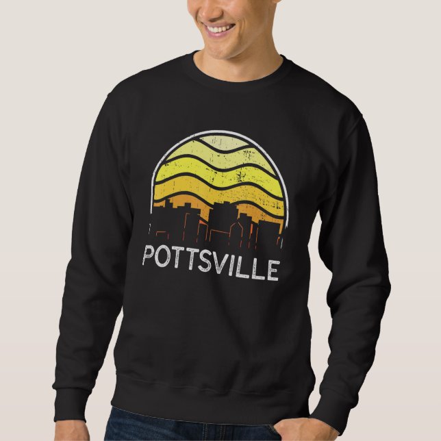 Sudadera Retro Pennsylvania Pottsville Visitors Skyline Vin (Anverso)
