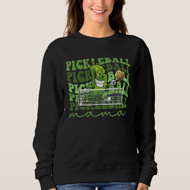 Sudadera Retro  Pickleball Mama Player Cute Pickle Ball (Anverso)