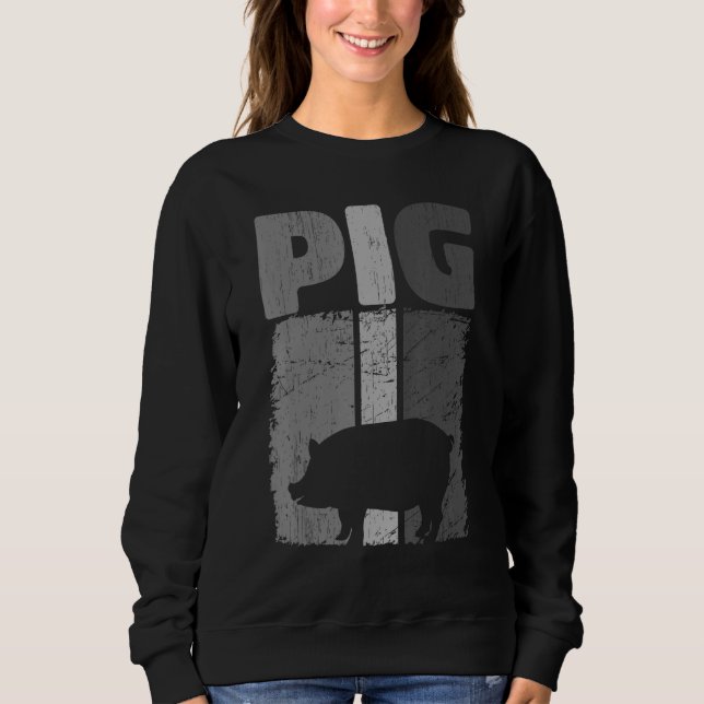 Sudadera Retro Pig Lover, Cute Farmer, Farming For Men Wome (Anverso)