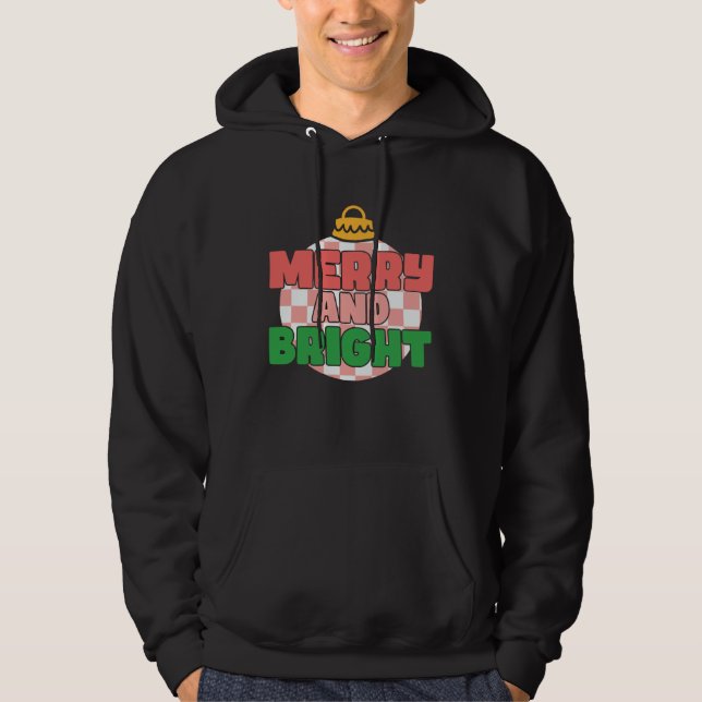 Sudadera Retro Pink Christmas Merry Beautiful Bright Xmas B (Anverso)