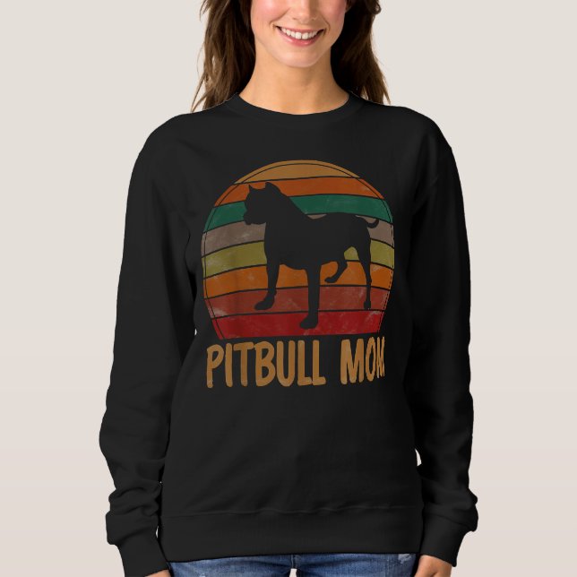 Sudadera Retro Pitbull Mamá Perro Lover Mascota Madre Pit B (Anverso)