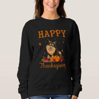 Sudadera Retro Pomeranian Dog Happy Thanksgiving Matching F