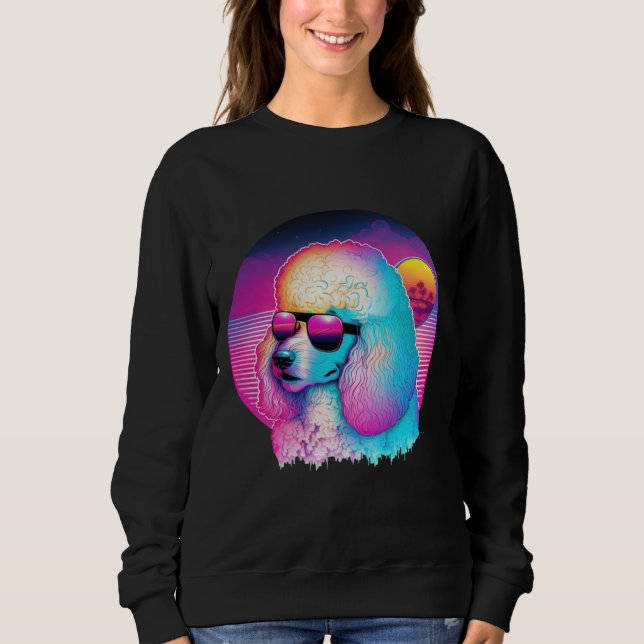 Sudadera Retro Poodle Synthwave Nights (Anverso)