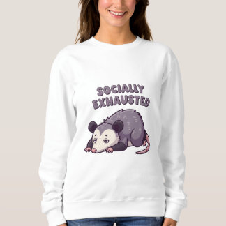 Sudadera Retro Possum Socially Exhausted Women’s Sweatshirt