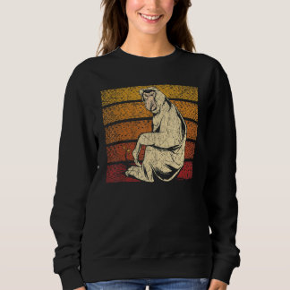 Sudadera Retro Proboscis Monkey Animal Zookeeper Monkey Whi