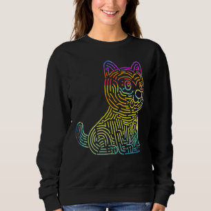 Sudadera Retro Psicodélico Perro Propietario de Cachorros M