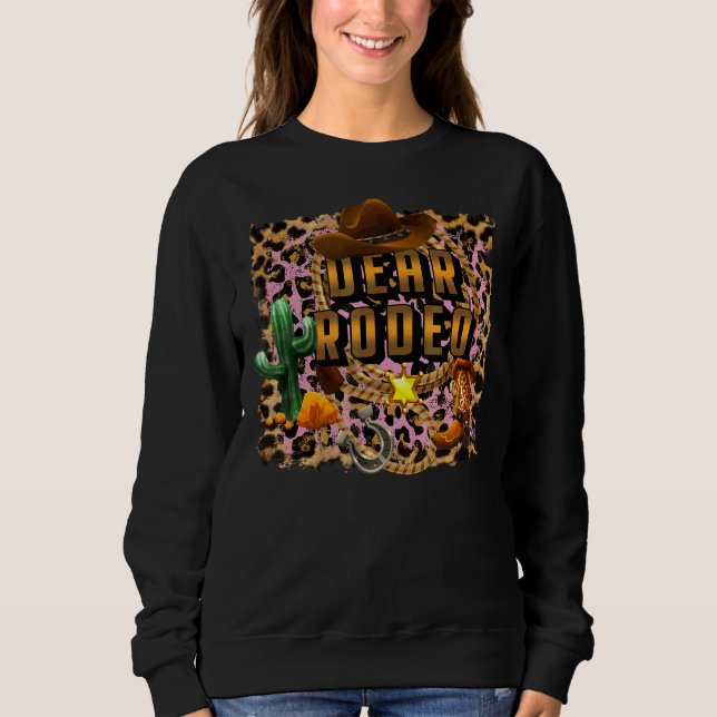 Sudadera Retro Querido Rodeo Leopardo, País Occidental (Anverso)