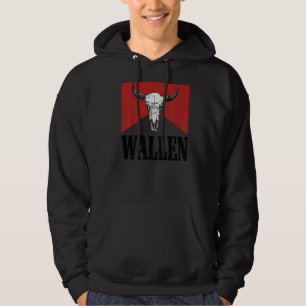 Sudadera Retro Red Wallen Bull Skull Country Cowboy Occiden
