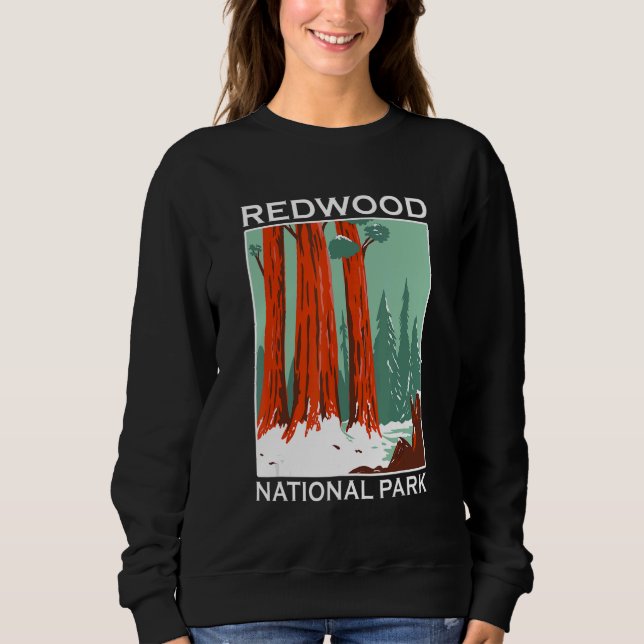 Sudadera Retro Redwood National Park Outdoor Camping Souven (Anverso)