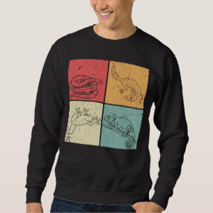 Sudadera Retro Reptiles Snack Gecko Frog Chameleon