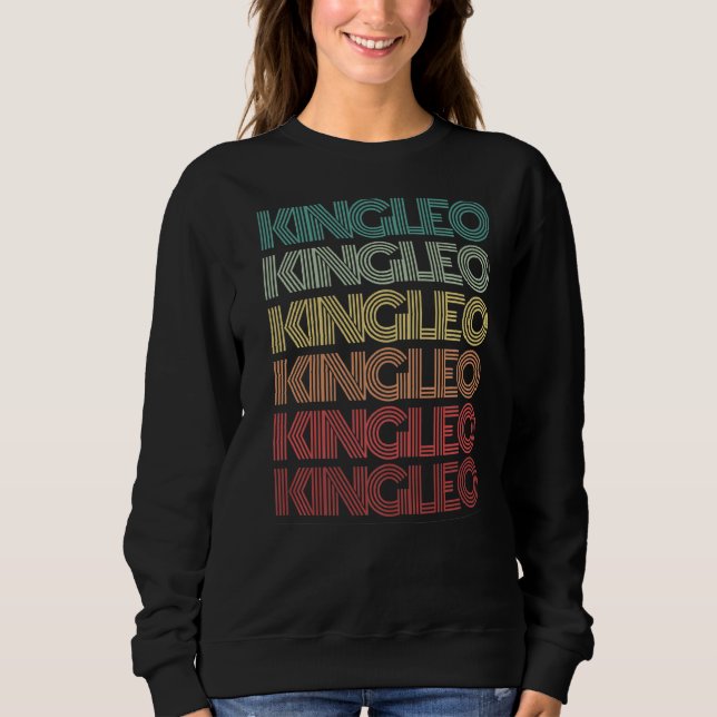 Sudadera Retro Rey Leo Vibe León Zodiac Rótulo de cumpleaño (Anverso)
