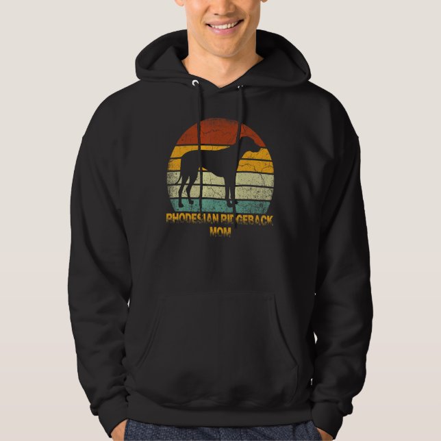 Sudadera Retro Rhodesian Ridgeback Madre Dueña de Perro Mad (Anverso)