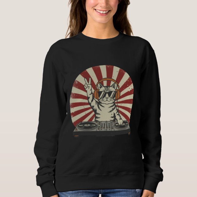 Sudadera Retro Rhythm: The Meow-Mix Master (Anverso)