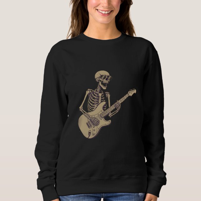 Sudadera Retro Rock Skeleton Guitar Graphic (Anverso)
