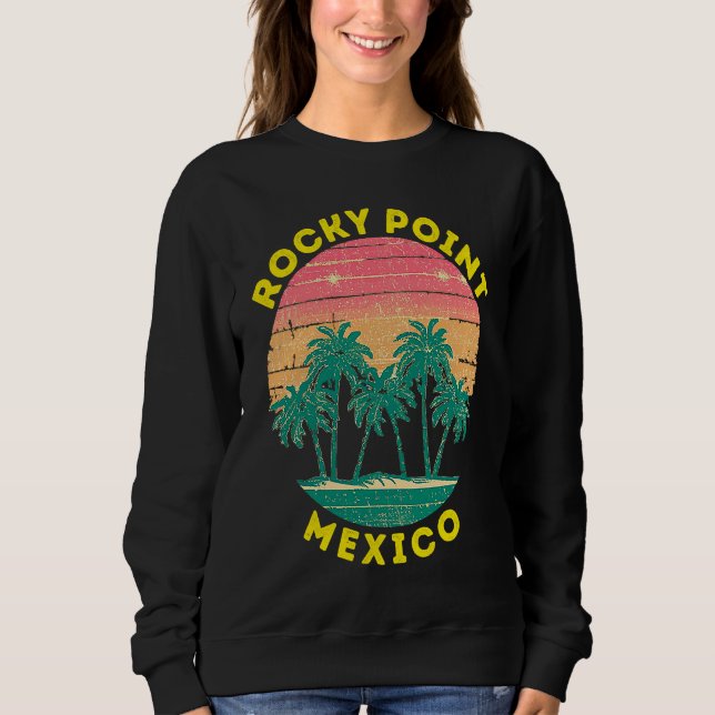Sudadera Retro Rocky Point Vacation Souvenir Palm Tree (Anverso)