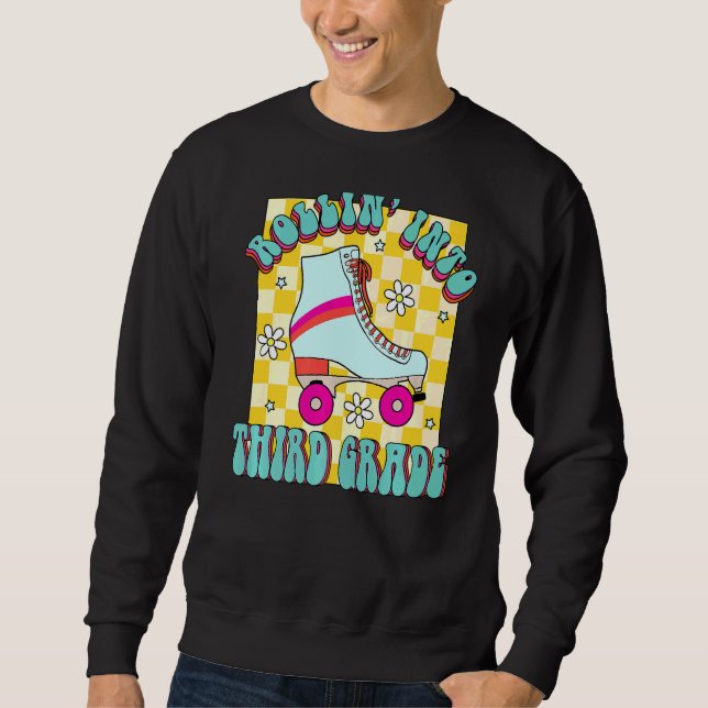 Sudadera Retro Rollin' En 3er Grado Roller Skate Atrás T (Anverso)