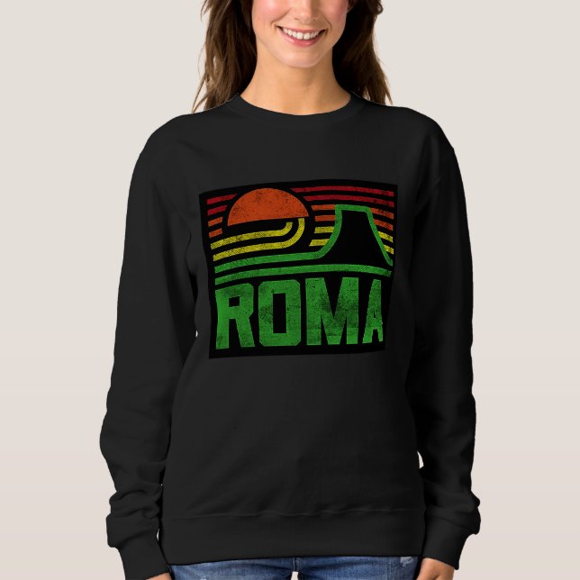 Sudadera Retro Rome Italy Outfit Style Roma Illustration Gr (Anverso)