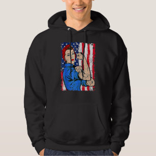 Sudadera Retro Rosie El Riveter Bandera Feminista Estadouni