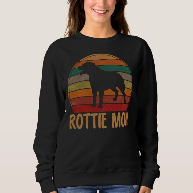 Sudadera Retro Rottweiler Mom Rott Dog Madre Mascota Rottie (Anverso)