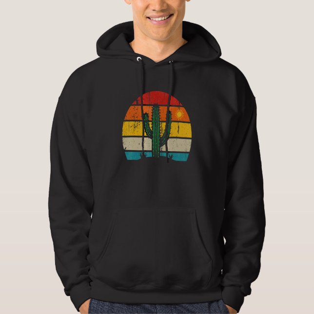 Sudadera Retro Saguaro Cactus Cactus Sunset Opuntia Cactace (Anverso)