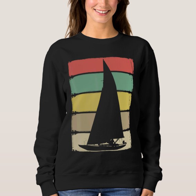 Sudadera Retro Sailboat Skipper Ship Catamaran Yacht Sail S (Anverso)