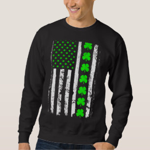 Sudadera Retro San Patrick's Day Green Irish American Flag 
