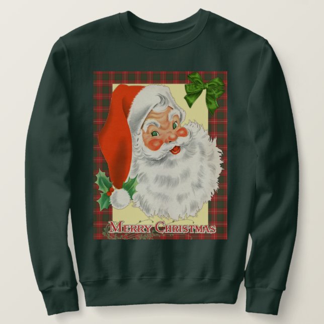 Sudadera Retro Santa Claus Vintage Christmas (Anverso del diseño)