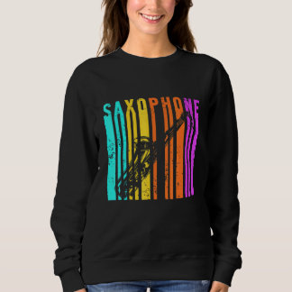 Sudadera Retro Saxofón Vintage Saxofonista Banda de Jazz Mu