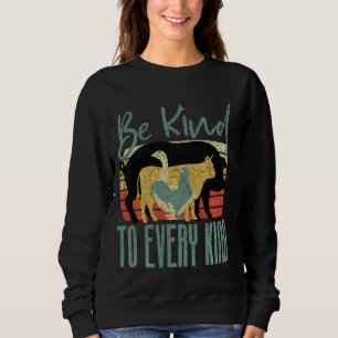 Sudadera Retro Sea Amable Con Todo Tipo De Vegetariano De L