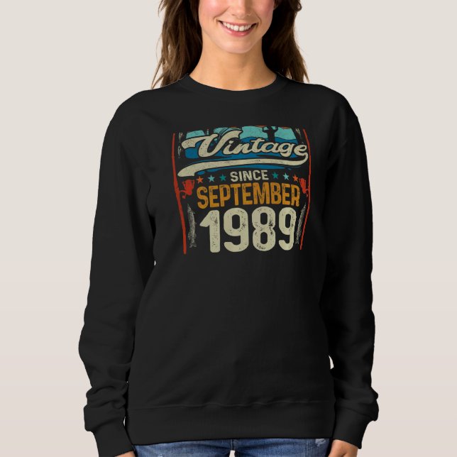 Sudadera Retro Septiembre 1989 Pesca de 33 años 33ª Bir (Anverso)