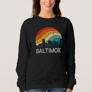 Sudadera Retro Silueta Urbana Vintage de Baltimore Maryland