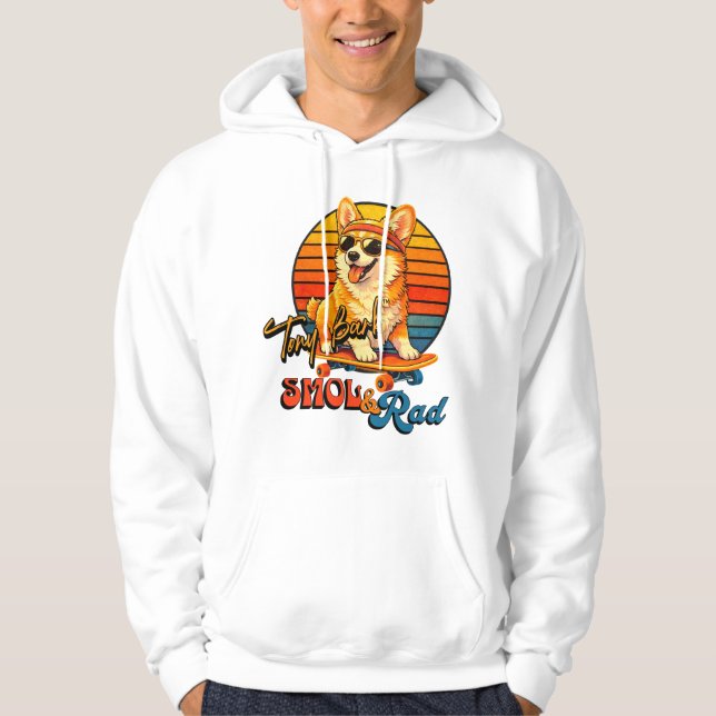 Sudadera Retro Skate Corgi – Tony Bark™ – Smol & Rad  (Anverso)