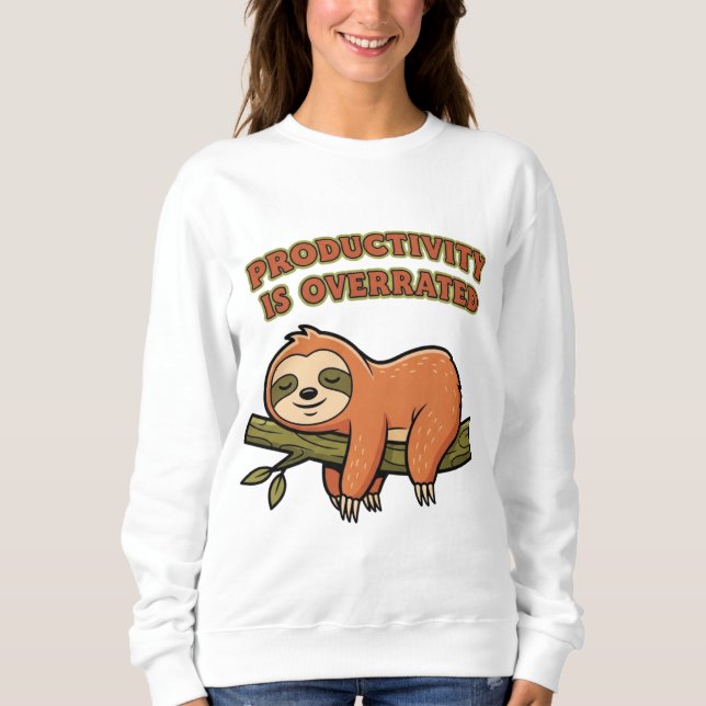 Sudadera Retro Sloth Productivity Is Overrated Women’s Swea (Anverso)