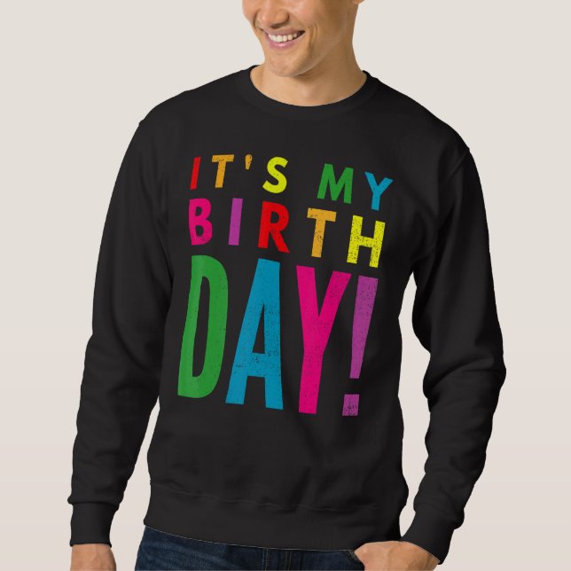 Sudadera Retro son mis Chicas de cumpleaños coloridas (Anverso)