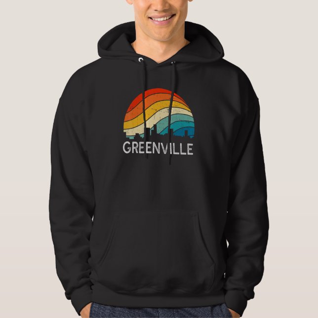 Sudadera Retro South Carolina City Greenville Skyline Vinta (Anverso)