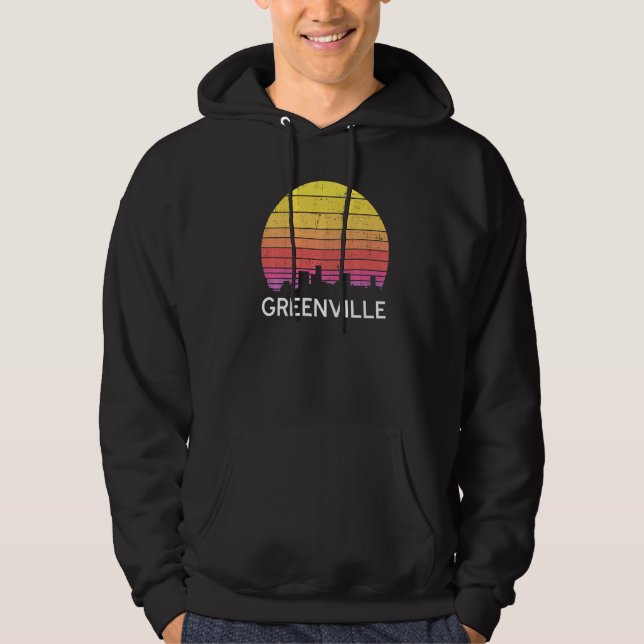 Sudadera Retro South Carolina City Greenville Skyline Vinta (Anverso)