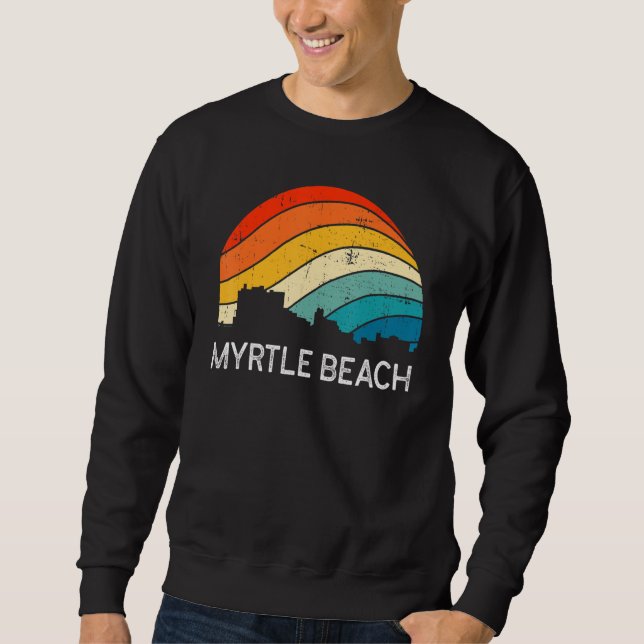 Sudadera Retro South Carolina City Myrtle Beach Skyline Vin (Anverso)