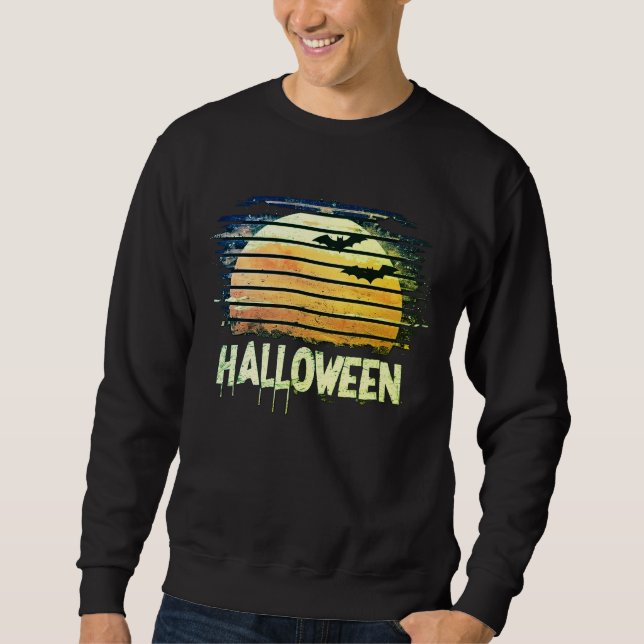 Sudadera Retro Spooky Moon Halloween Sweatshirt (Anverso)