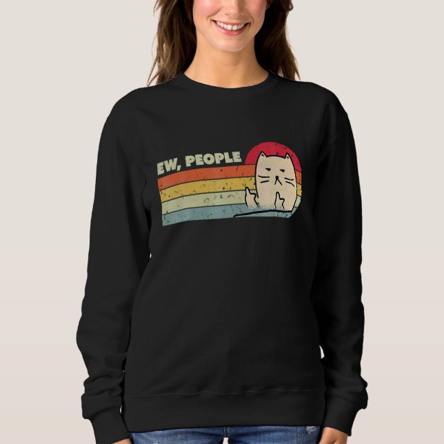 Sudadera Retro Style Ew People Cat   Cat (Anverso)