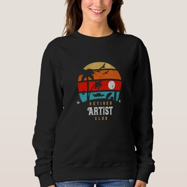 Sudadera Retro Style Retirement Gag Idea  Retired Artist (Anverso)