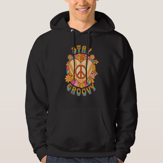 Sudadera Retro Sunflower Hippie Stay Groovy Positive Mind H (Anverso)