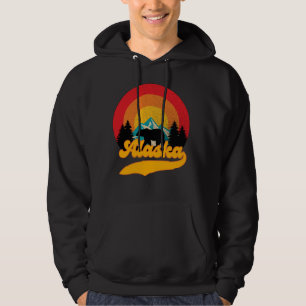 Sudadera Retro Sunset Alaska Juneau Bear Mountains Wild AK