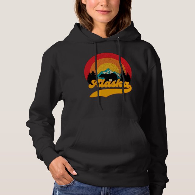 Sudadera Retro Sunset Alaska Juneau Bear Mountains Wild AK (Anverso)