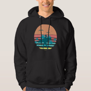 Sudadera Retro Sunset Beach Palm Treds Aves Surfer Tropica